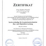 Zertifikat - Sachverständige für brandschutztechnische Bau- und Objektbewachung